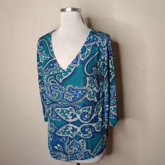 Chico's Travelers Top Floral Stretch Open Back - Picture 5 of 10